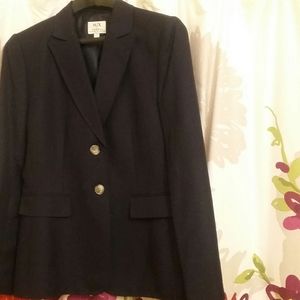 Navy blue blazer, office wear